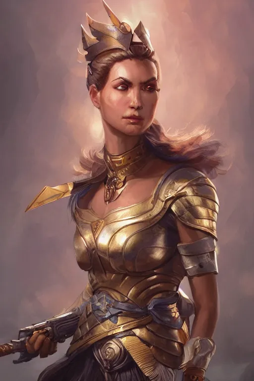 Image similar to amazon valkyrie athena, d & d, fantasy, portrait, highly detailed, headshot, digital painting, trending on artstation, concept art, sharp focus, illustration, art by artgerm and greg rutkowski and magali villeneuve