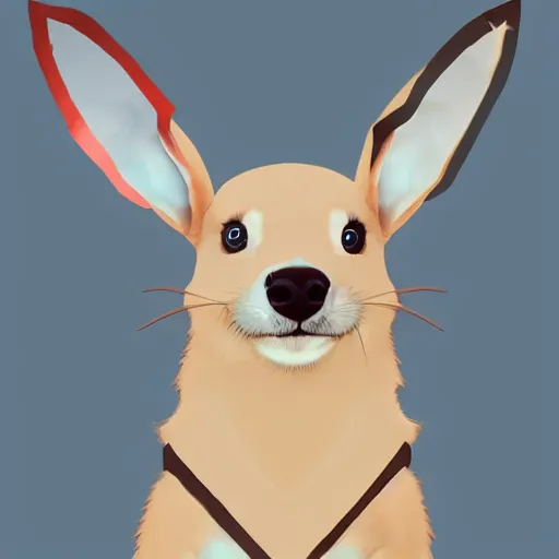 Image similar to half bunny half dog, artstation