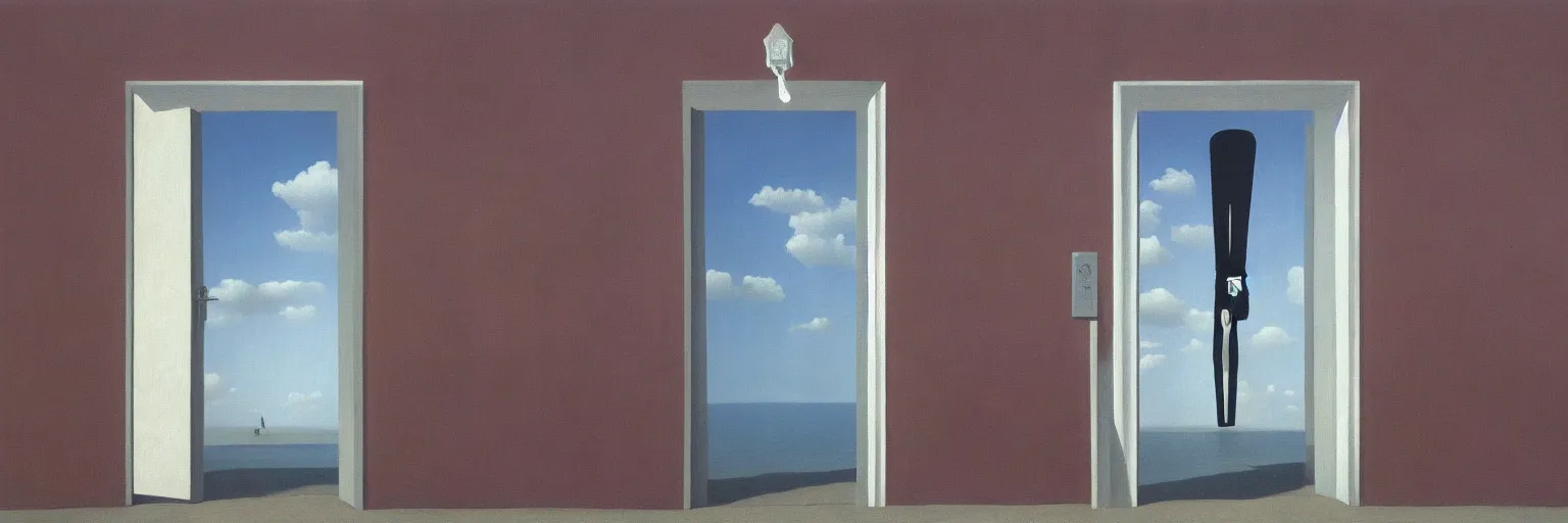 Image similar to door painting magritte