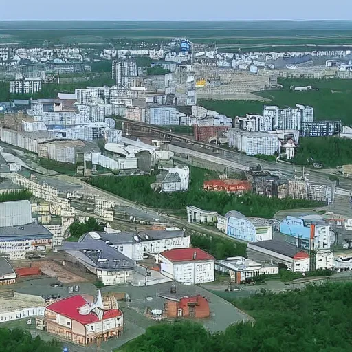 Prompt: The city of Usinsk in Russia 4k