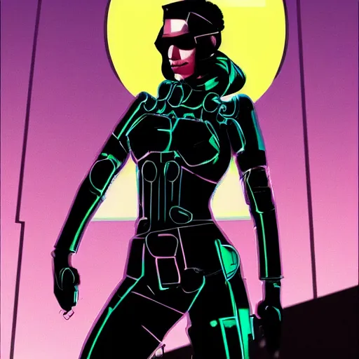 Image similar to cyberpunk military mafia woman with cybernetic arm, Rafael Albuquerque