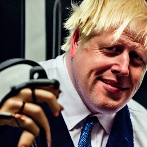 Image similar to Boris Johnson as a DJ in Ibiza