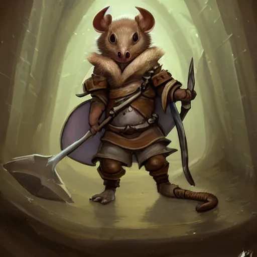 Prompt: cute little anthropomorphic rat king cercaria sustainer wearing sabre of the hobgoblin, tiny, small, miniature animal, baby animal, short, pale blue armor, cute and adorable, pretty, beautiful, DnD character art portrait, matte fantasy painting, DeviantArt Artstation, by Jason Felix by Steve Argyle by Tyler Jacobson by Peter Mohrbacher, cinematic lighting