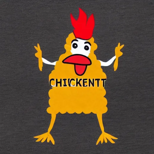 Prompt: chicken wearing inmate clothes