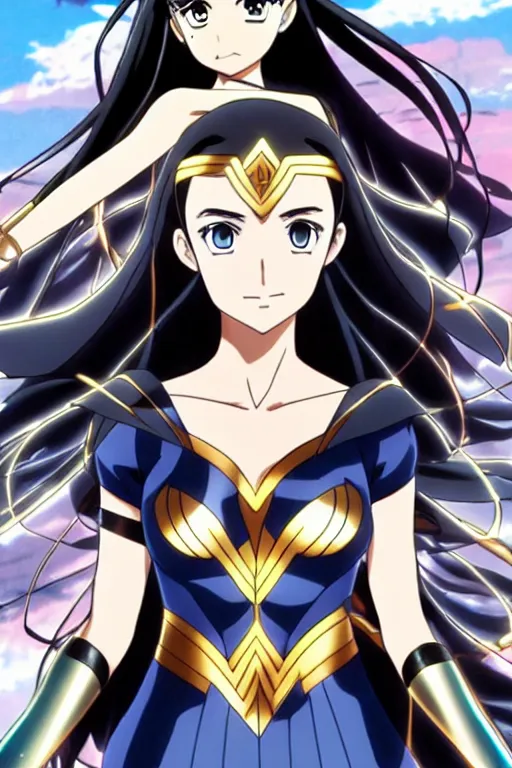 Prompt: anime key visual of Gal Gadot; official media