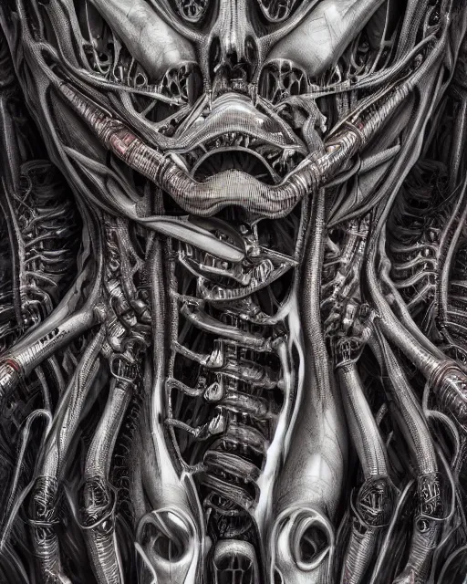 Image similar to balenciaga by hr giger, biomechanical, 4 k, hyper detailed