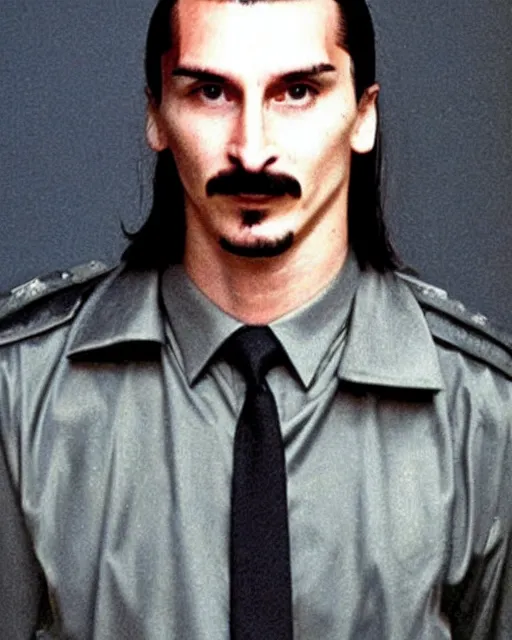 Prompt: a portrait of a 1 9 8 0 s kgb agent looking like zlatan ibrahimovic