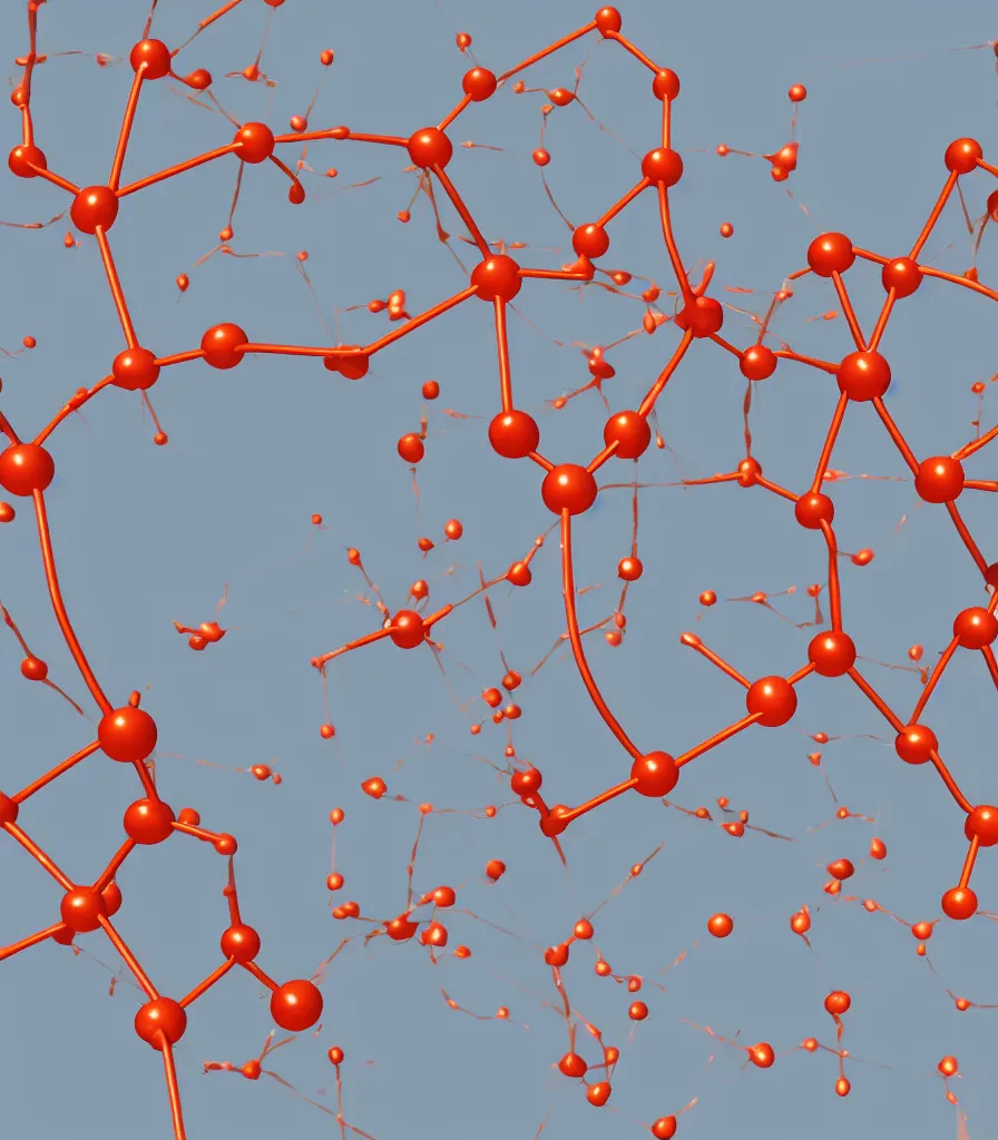 Image similar to distorted dopamine molecule 3 d