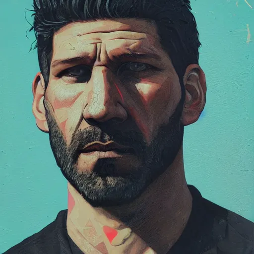 Image similar to Jon Bernthal picture by Sachin Teng, asymmetrical, dark vibes, Realistic Painting , Organic painting, Matte Painting, geometric shapes, hard edges, graffiti, street art:2 by Sachin Teng:4