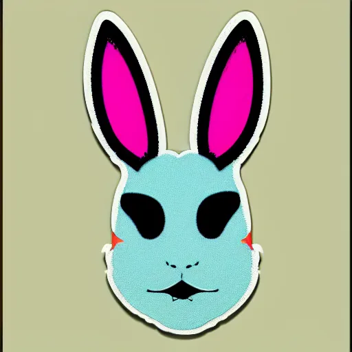 Image similar to individual furry playboy bunny silk screen portrait beeple style