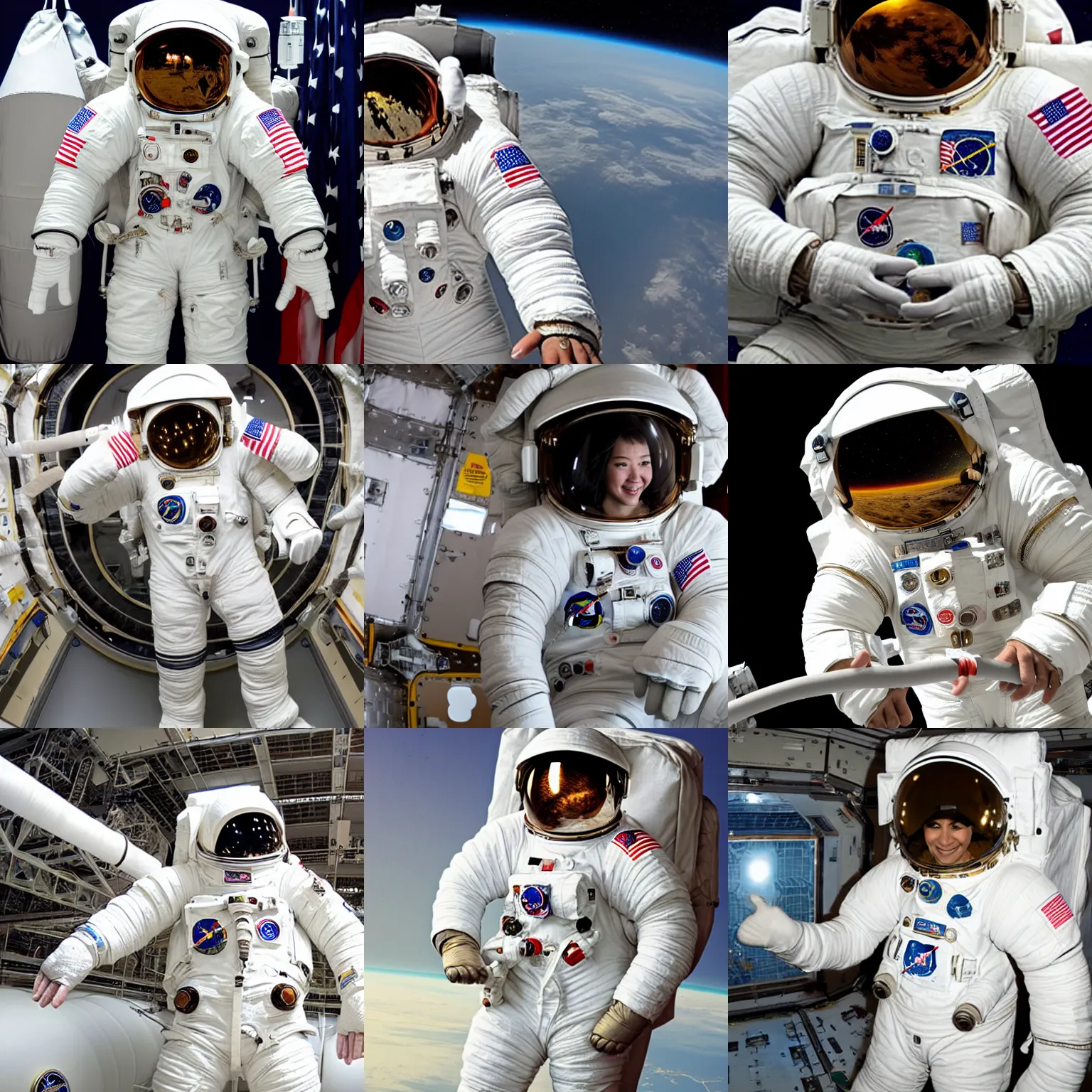 Prompt: full shot of giant elephant in white spacesuit as astronaut