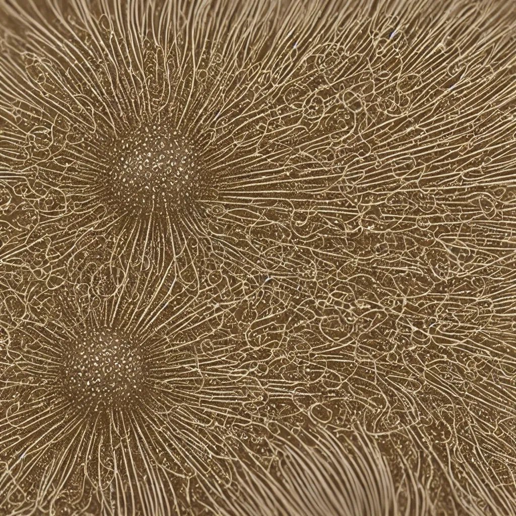 Image similar to complex sea urchin by ernst haeckel, closeup, fractal engravings, realistic cinema 4 d render, beach sand background, clear focus, very coherent, very detailed