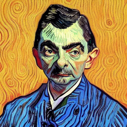 Prompt: Mr Bean by Vincent van Gogh