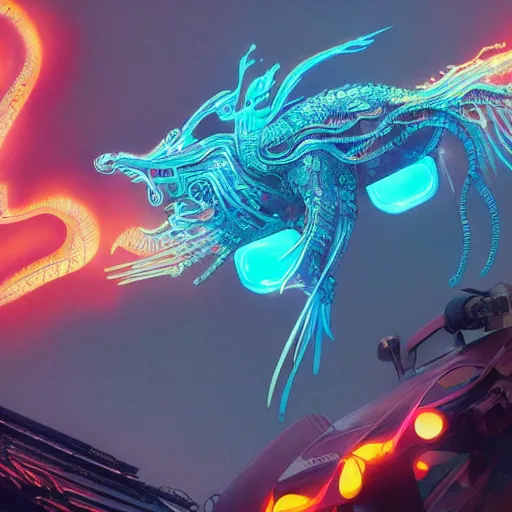 Prompt: hank hill, ancient high tech, cyberpunk, dystopian, jellyfish phoenix dragon, butterfly squid, burning halo, intricate artwork by Tooth Wu and wlop and beeple, greg rutkowski, very coherent symmetrical artwork, cinematic, hyper realism, high detail, octane render, unreal engine, 8k, Vibrant colors, Smooth gradients, High contrast, depth of field, aperture f1.2