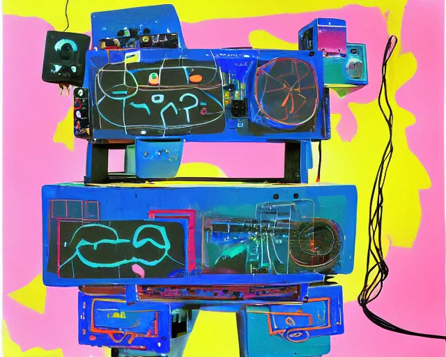 Image similar to artwork by nam june paik