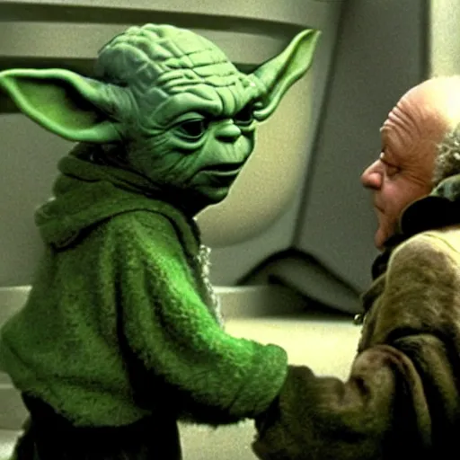 Prompt: danny devito plays yoda, scene from empire strikes back