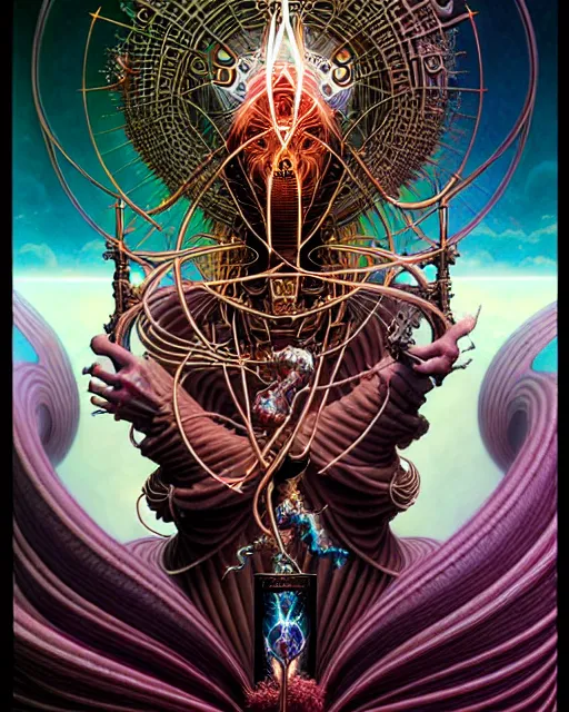 Image similar to the hierophant tarot card, fantasy character portrait made of fractals, ultra realistic, wide angle, intricate details, the fifth element artifacts, highly detailed by peter mohrbacher, hajime sorayama, wayne barlowe, boris vallejo, aaron horkey, gaston bussiere, craig mullins