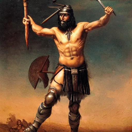 Image similar to warrior with a spear