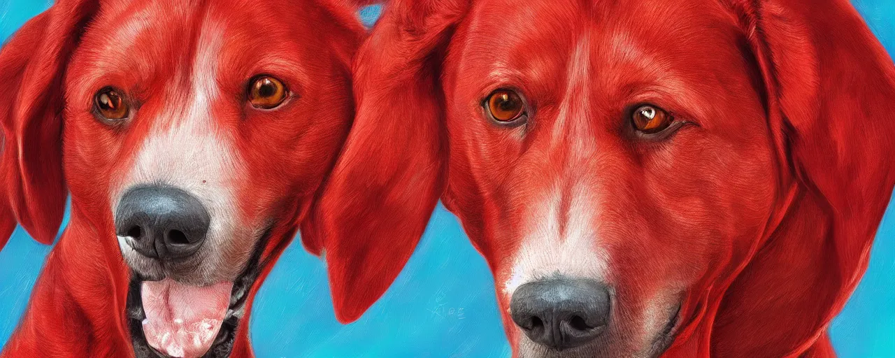 Prompt: a beautiful digital painting of a red dog with wings, close up, lots of light H-768