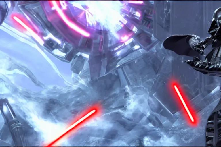 Prompt: Screenshot from Darth vader in Xenoblade Chronicles