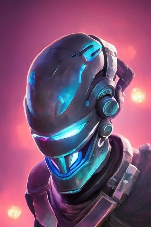 Image similar to epic mask helmet robot ninja portrait stylized as fornite style game design fanart by concept artist gervasio canda, behance hd by jesper ejsing, by rhads, makoto shinkai and lois van baarle, ilya kuvshinov, rossdraws global illumination radiating a glowing aura global illumination ray tracing hdr render in unreal engine 5