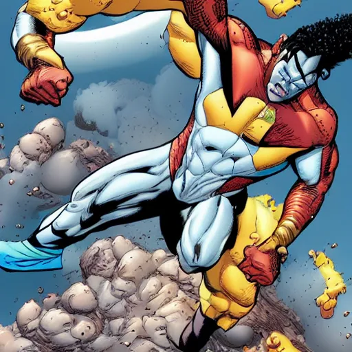 Image similar to A photo of Invincible #75 by Ryan Ottley, highly detailed, CGI, hyper-realistic, 8K