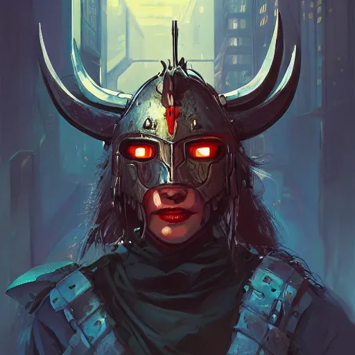 Image similar to cyberpunk viking helmet mask warrior goddess robot ninja fantasy, art gta 5 cover, official fanart behance hd artstation by jesper ejsing, by rhads, makoto shinkai and lois van baarle, ilya kuvshinov, ossdraws