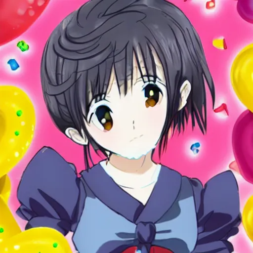 Image similar to haribo as an anime cute girl