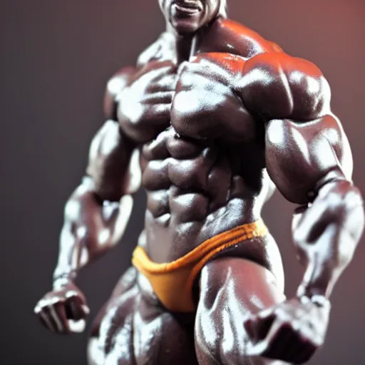 Image similar to Bodybuilder Action Figure, highly detailed, studio lighting