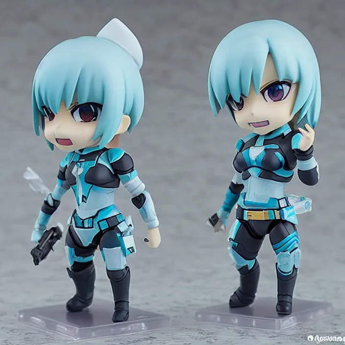 Prompt: destiny commander zavala, an anime nendoroid of commander zavala, figurine, light blue skin, detailed product photo