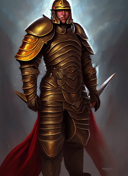 Image similar to a portrait of meoguard human male paladin!!, fantasy, dungeons and dragons, an ultrafine detailed painting, detailed painting, boris valejo.