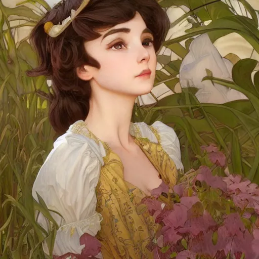 Image similar to Alice from Everlasting summer, highly detailed, digital painting, artstation, concept art, smooth, sharp focus, illustration, ArtStation, art by artgerm and greg rutkowski and alphonse mucha and J. C. Leyendecker and Edmund Blair Leighton and Katsuhiro Otomo and Geof Darrow and Phil hale and Ashley wood and Ilya repin and Charlie Bowater