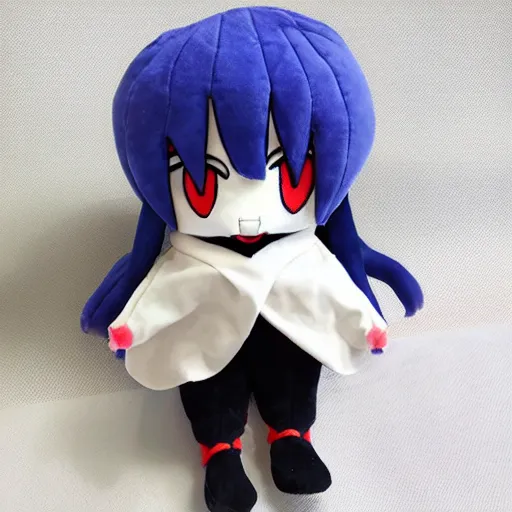 Image similar to cute fumo plush of an angry girl putting on a valiant attempt to appear perfectly calm