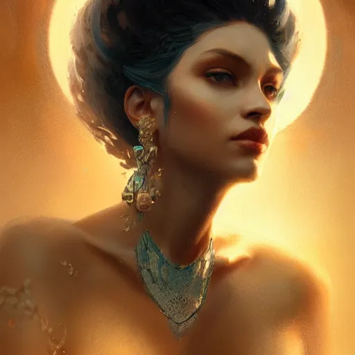 Image similar to a beautiful portrait of a goddess with diamond skin by greg rutkowski and raymond swanland, trending on artstation, ultra realistic digital art