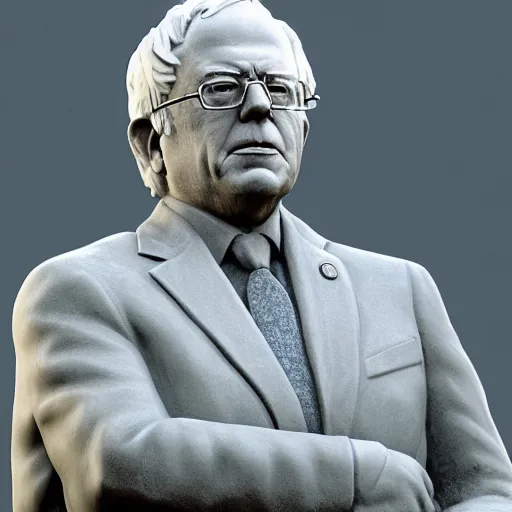 Image similar to realistic marble statue of president bernie sanders, hd 4 k hyper realistic