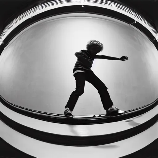 Prompt: “ a highly detailed photo of andy warhol skateboarding, fisheye lens, sharp focus, award winning, 8 k ”
