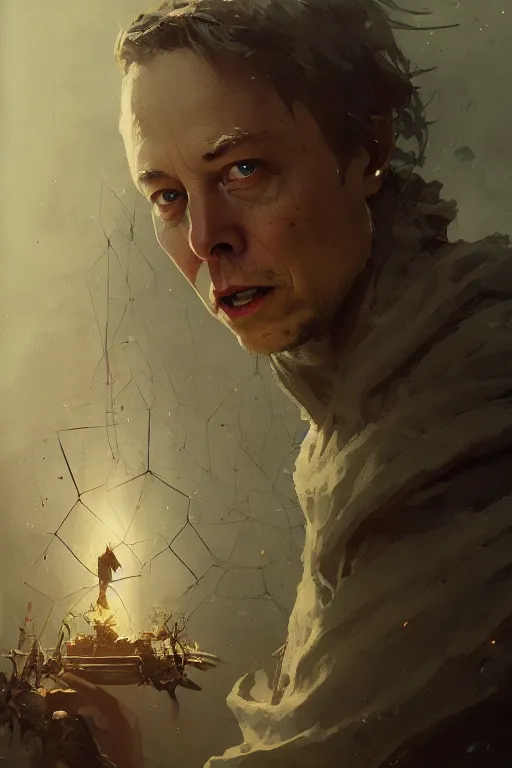 Image similar to elon musk, sorcerer, lord of the rings, tattoo, decorated ornaments by carl spitzweg, ismail inceoglu, vdragan bibin, hans thoma, greg rutkowski, alexandros pyromallis, perfect face, fine details, realistic shaded