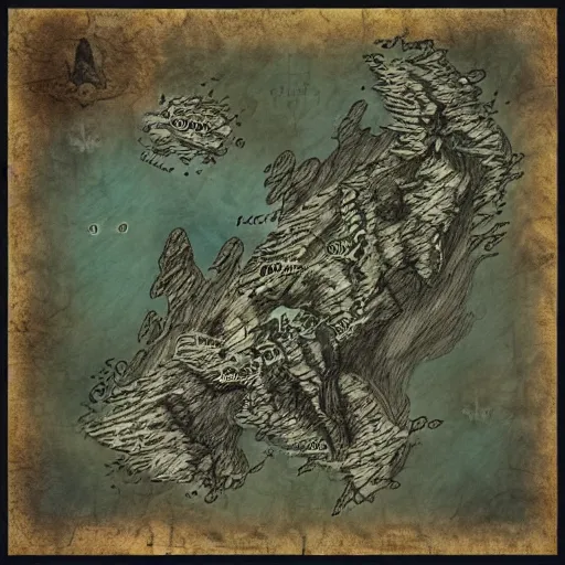 Prompt: Skyrim map drawn by a child - n 4