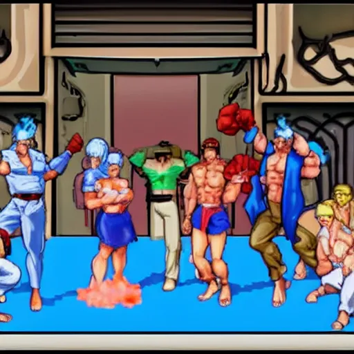 Prompt: street fighter 3rd strike gender reveal party