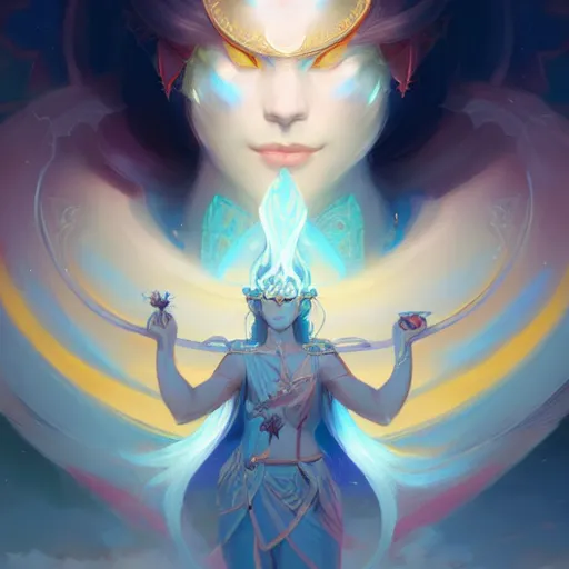 Image similar to a beautiful portrait of a beautiful deity, westword concept art by pete mohrbacher and guweiz and ilya kuvshinov, digital art, highly detailed, intricate, sharp focus, trending on artstation hq, deviantart, unreal engine 5, 4 k uhd image