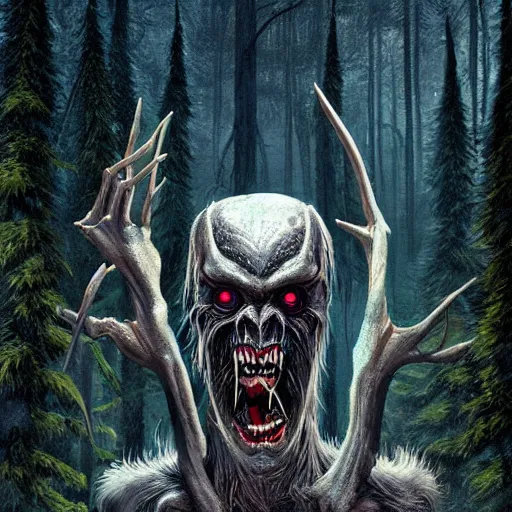 Image similar to wendigo from outer space, Darrell K Sweet, artstation, concept art, digital art