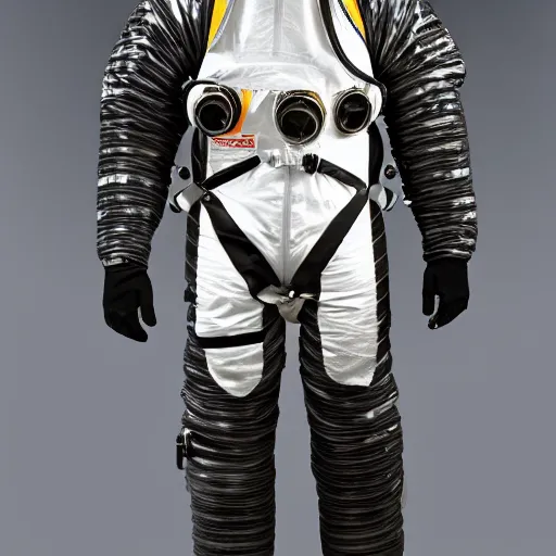 Prompt: A spacesuit made of carbon fiber