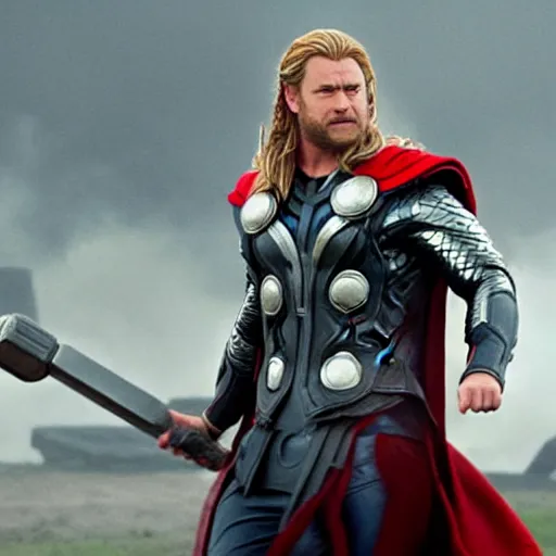 Prompt: Thor being played by Tom Hanks