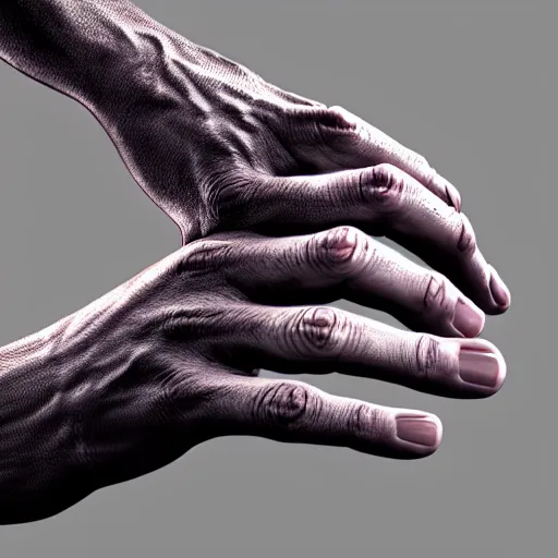 Prompt: A beautiful hyper realistic ultra detailed lifelike cinematic still of hand with 26 fingers, unreal engine, deviantart, flickr, artstation, octane render, textured, colorful, extreme realistic detail, physically based rendering, pbr render, very detailed, volumetric lighting, detailed lighting, octane render, 4k, cinematic lighting, 8k resolution