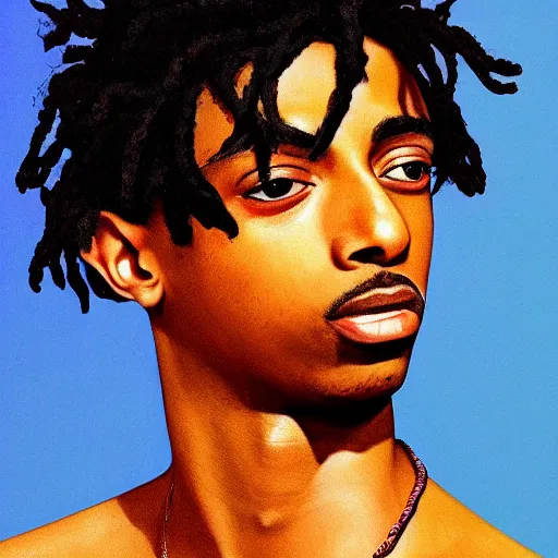 Image similar to Renaissance portrait of Playboi Carti, detailed, realistic