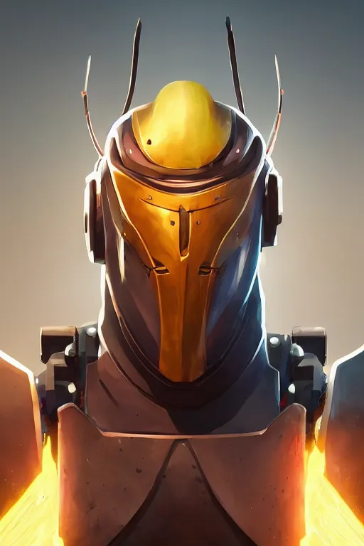 Image similar to epic mask helmet robot ninja portrait stylized as fornite style game design fanart by concept artist gervasio canda, behance hd by jesper ejsing, by rhads, makoto shinkai and lois van baarle, ilya kuvshinov, rossdraws global illumination radiating a glowing aura global illumination ray tracing hdr render in unreal engine 5