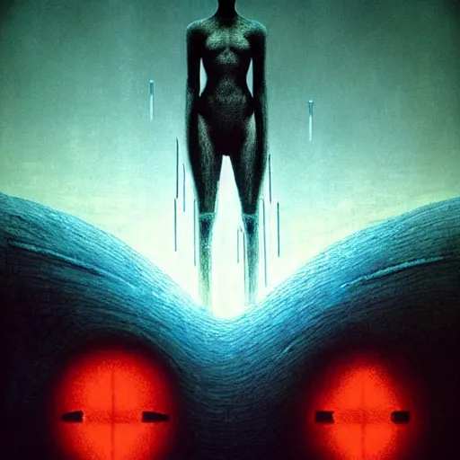 Prompt: the fantastic four by beksinski and tristan eaton, dark neon trimmed beautiful dystopian digital art