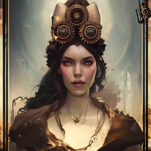 Image similar to a beautiful portrait of a steampunk goddess by greg rutkowski and raymond swanland, trending on artstation, ultra realistic digital art