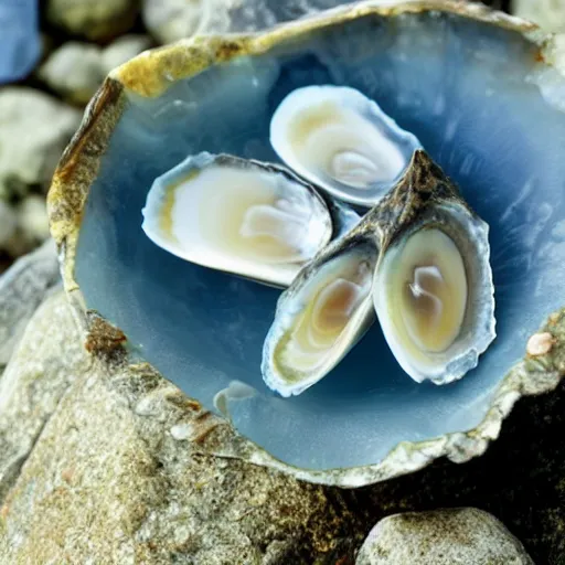 Prompt: religious cult for a cerulean oyster