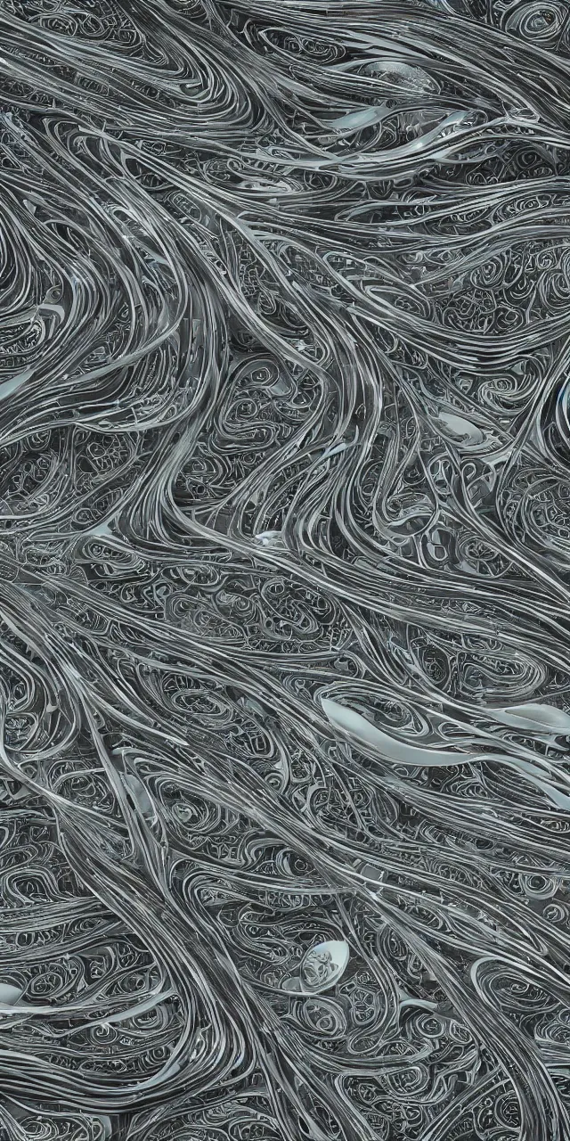 Image similar to A seamless pattern of futuristic sci-fi organic car by zaha hadid, khyzyl saleem, futuristic sci-fi organic car Daniel Simon design in the blade runner 2049 film, seamless pattern, Octane render in Maya and houdini, vray, large motifs, ultra high detail ultra realism, unreal engine, 4k in plastic dark tilt shift